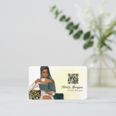 Carte De Visite Mentalité de millionnaire Code QR de la patronne (Debout devant)