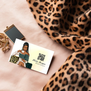 Carte De Visite Mentalité de millionnaire Code QR de la patronne