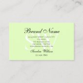 Carte De Visite Menthe classique blanche et pastel clair avec init (Dos)