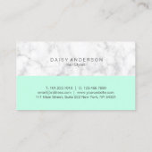 Carte De Visite Menthe moderne élégante et coiffeur de marbre (Dos)