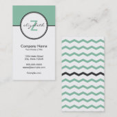 Carte De Visite Menthe moderne et gris (Devant / Derrière)