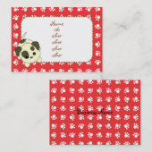 Carte De Visite Mention de pattes de chiot (Devant / Derrière)