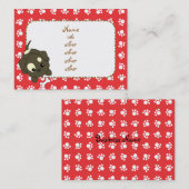 Carte De Visite Mention de pattes de chiot (Devant / Derrière)