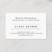 Carte De Visite Mentorat et coaching avec photo du titulaire (Dos)