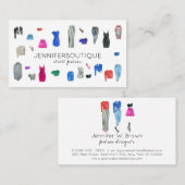 Carte De Visite Menu contextuel de l'habillement du concepteur de  (Devant / Derrière)