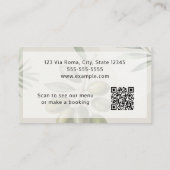 Carte De Visite Menu QR Code Moderne Élégant pour Restaurant Itali (Dos)