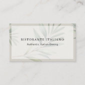 Carte De Visite Menu QR Code Moderne Élégant pour Restaurant Itali (Devant)