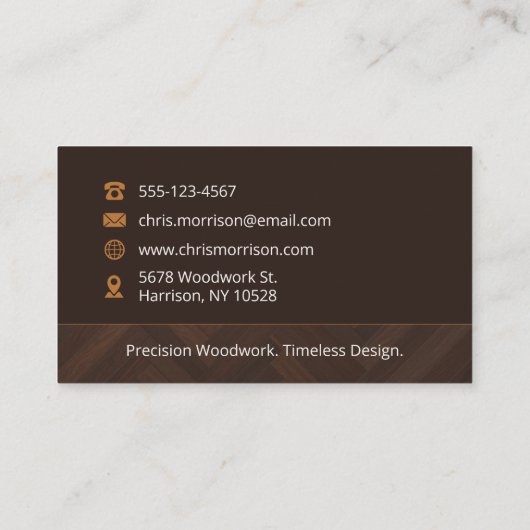 Carte De Visite Menuiserie de construction moderne en bois (Dos)