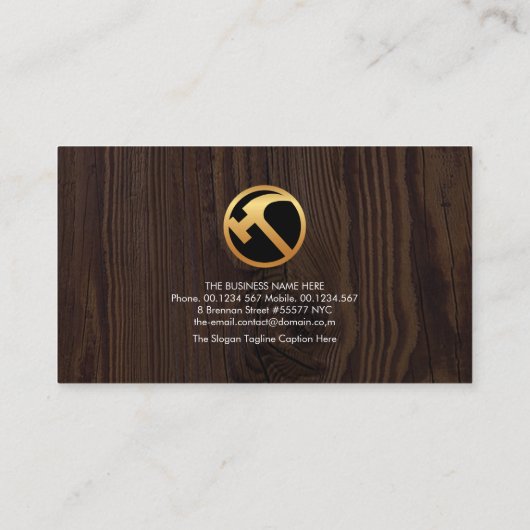 Carte De Visite Menuiserie en bois Signalisation menuiserie (Dos)