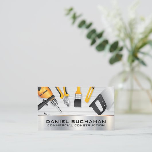 Carte De Visite Menuiserie | Outils de construction (Debout devant)