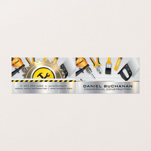 Carte De Visite Menuiserie | Outils de construction (Extérieur déplié)