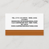 Carte De Visite menuiserie professionnelle rustique en bois (Dos)