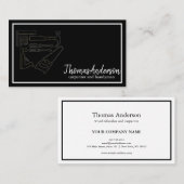 Carte De Visite Menuiserie rustique de grain de bois professionnel (Devant / Derrière)