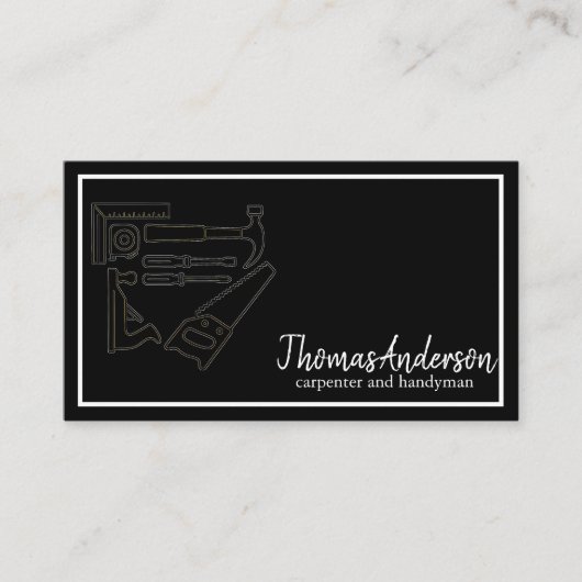 Carte De Visite Menuiserie rustique de grain de bois professionnel (Devant)