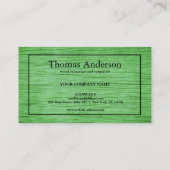 Carte De Visite Menuiserie rustique de grain de bois professionnel (Dos)