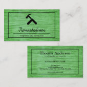 Carte De Visite Menuiserie rustique de grain de bois professionnel (Devant / Derrière)