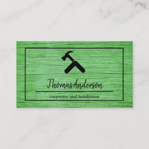 Carte De Visite Menuiserie rustique de grain de bois professionnel
