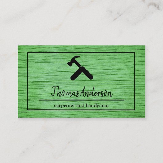 Carte De Visite Menuiserie rustique de grain de bois professionnel (Devant)
