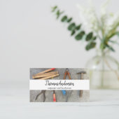 Carte De Visite Menuiserie rustique de grain de bois professionnel (Debout devant)