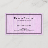 Carte De Visite Menuiserie rustique de grain de bois professionnel (Dos)