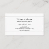 Carte De Visite Menuiserie Rustique Professionnelle Grain de Bois (Dos)