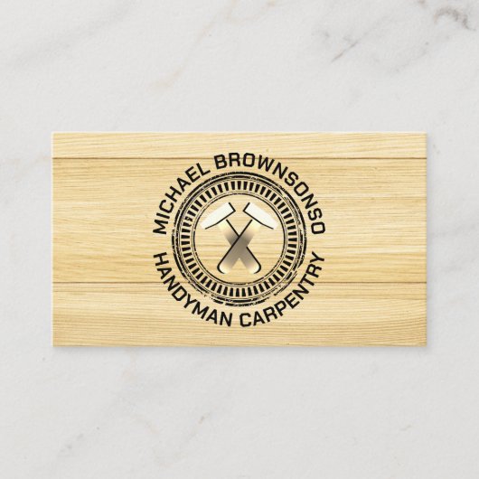 Carte De Visite Menuisier bricoleur construction contreplaqué (Devant)