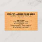 CARTE DE VISITE MENUISIER EN BOIS | BRICOLEUR MODERNE / CONSTRUCTI (Dos)