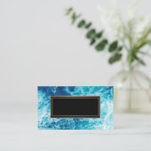 Carte De Visite Mer, bleu, abstrait, moderne, mousse (Debout devant)