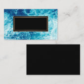Carte De Visite Mer, bleu, abstrait, moderne, mousse (Devant / Derrière)