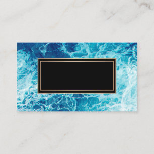Carte De Visite Mer, bleu, abstrait, moderne, mousse