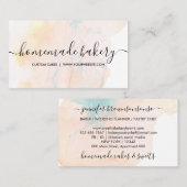 Carte De Visite Mer Bleu Turquoise Crème Simple Ombre Loyalty Boul (Devant / Derrière)