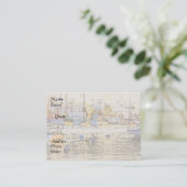 Carte De Visite Mer d'océan de port de bateaux de voiliers (Debout devant)