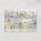 Carte De Visite Mer d'océan de port de bateaux de voiliers (Dos)