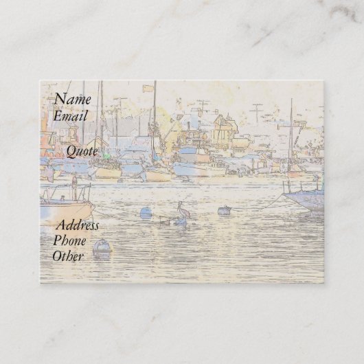 Carte De Visite Mer d'océan de port de bateaux de voiliers (Devant)