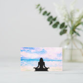 Carte De Visite *~* Mer Océan Yoga Plage Méditation Mindfulness (Debout devant)