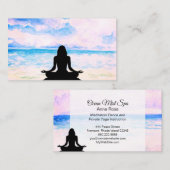 Carte De Visite *~* Mer Océan Yoga Plage Méditation Mindfulness (Devant / Derrière)