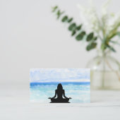 Carte De Visite *~* Mer Plage Mindfult Méditation Yoga (Debout devant)