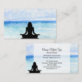 Carte De Visite *~* Mer Plage Mindfult Méditation Yoga (Devant / Derrière)