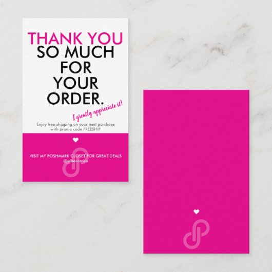 Carte De Visite Merci (Devant / Derrière)