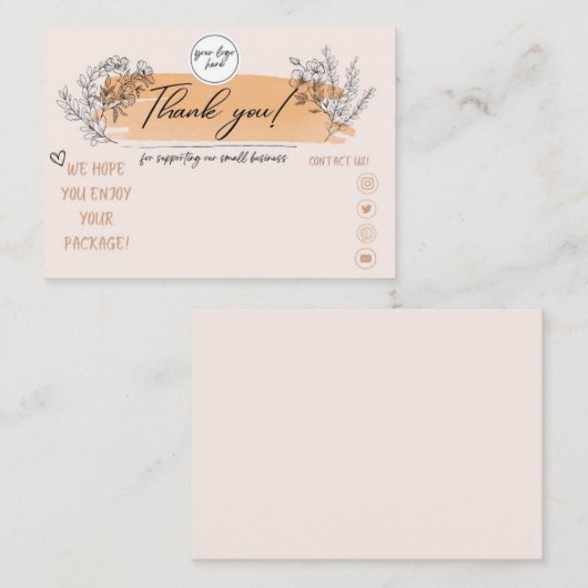 Carte de visite Merci (Devant / Derrière)