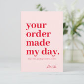 Carte de visite Merci (Debout devant)