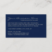 Carte De Visite Merci à effet bleu marine simple et à effet d'huil (Dos)