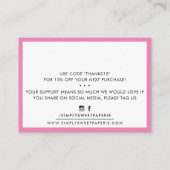 Carte De Visite MERCI affaires moderne insert serif candy rose (Dos)