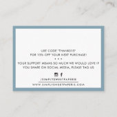 Carte De Visite MERCI affaires moderne insert serif denim bleu (Dos)