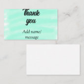 Carte De Visite Merci ajoutez nom message simple calligraphie élég (Devant / Derrière)