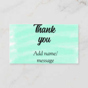Carte De Visite Merci ajoutez nom message simple calligraphie élég