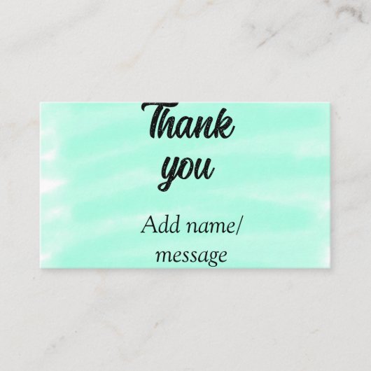 Carte De Visite Merci ajoutez nom message simple calligraphie élég (Devant)