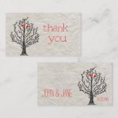 Carte de visite Merci Arbre & Coeurs (Devant / Derrière)