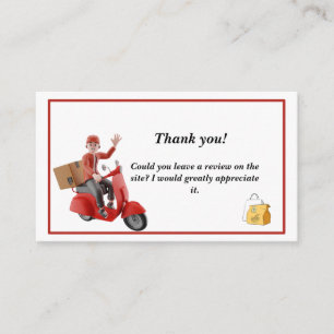 Carte De Visite Merci au chauffeur de livraison Dash