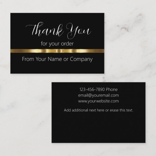 Carte De Visite Merci aux clients du budget classique (Devant / Derrière)